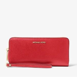 Michael Kors leather continental wristlet